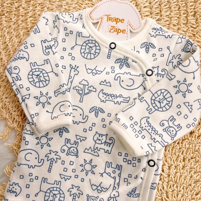 Body Kimono M/L Safari - Off White e Azul Jeans